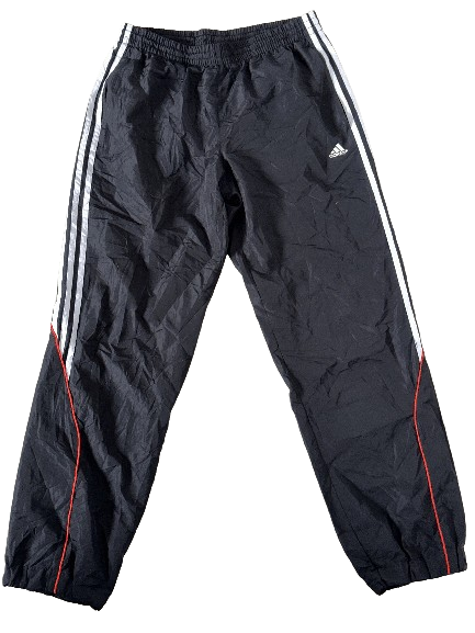 White Adidas Track Pants with Orange Stripe